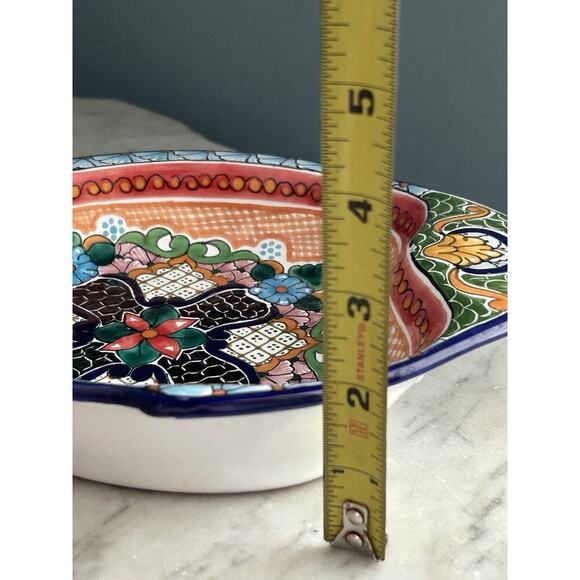 Hernandez Puebla Mexico Talavera Pottery Colorful Fish Dish Bowl Wall Decor - Picture 7 of 12